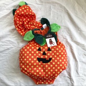 Infant Pumpkin Halloween Costume sz 0-6 mnths